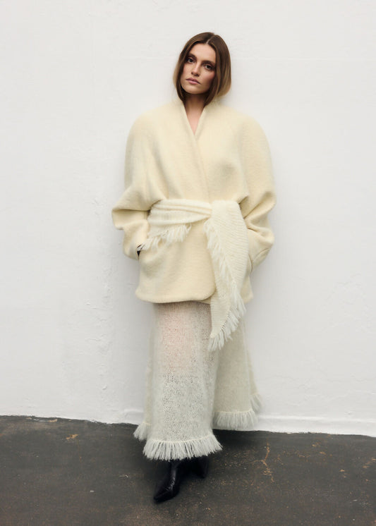 Trójkątna chusta Zoya ręcznie wykonywana na drutach