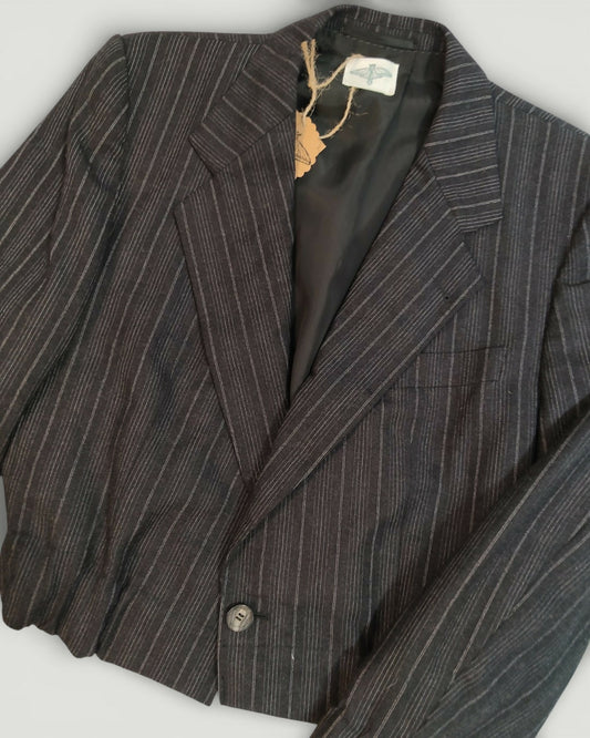 Wełniana marynarka w szerokie pasy