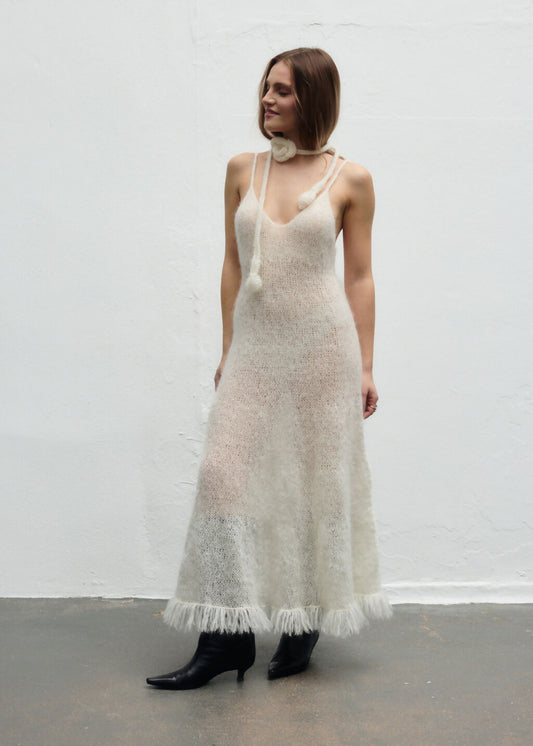 Choker Rose ręcznie wykonywany na drutach