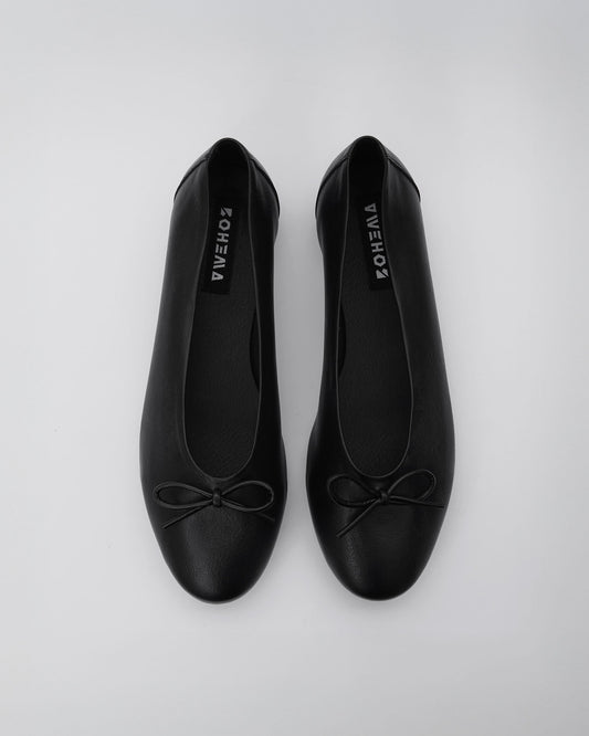 Mossy Pumps Black czarne baleriny z kokardką