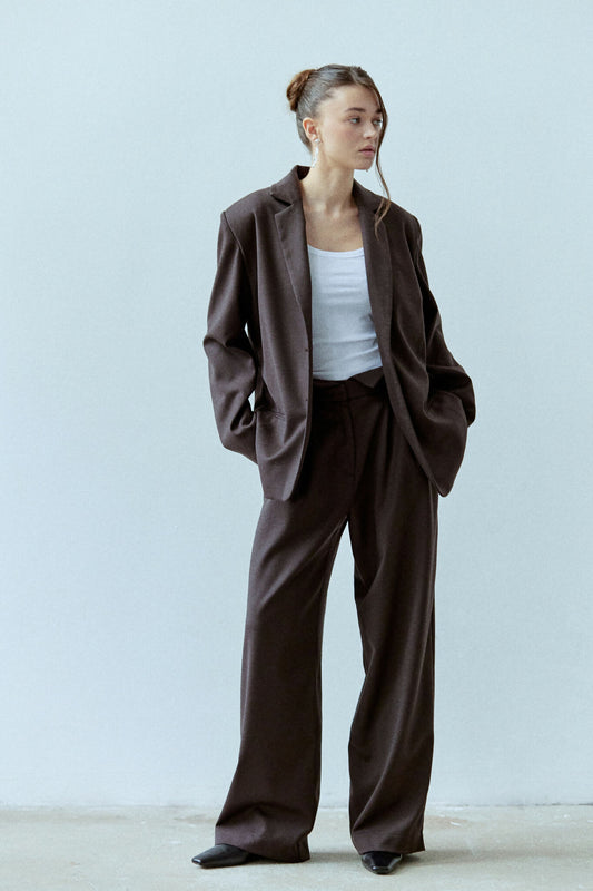 Wełniane spodnie garniturowe Flavia