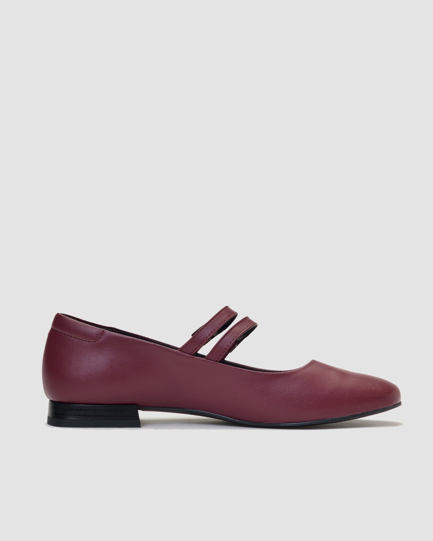 Cherry Mary Jane Pumps burgundowe baleriny