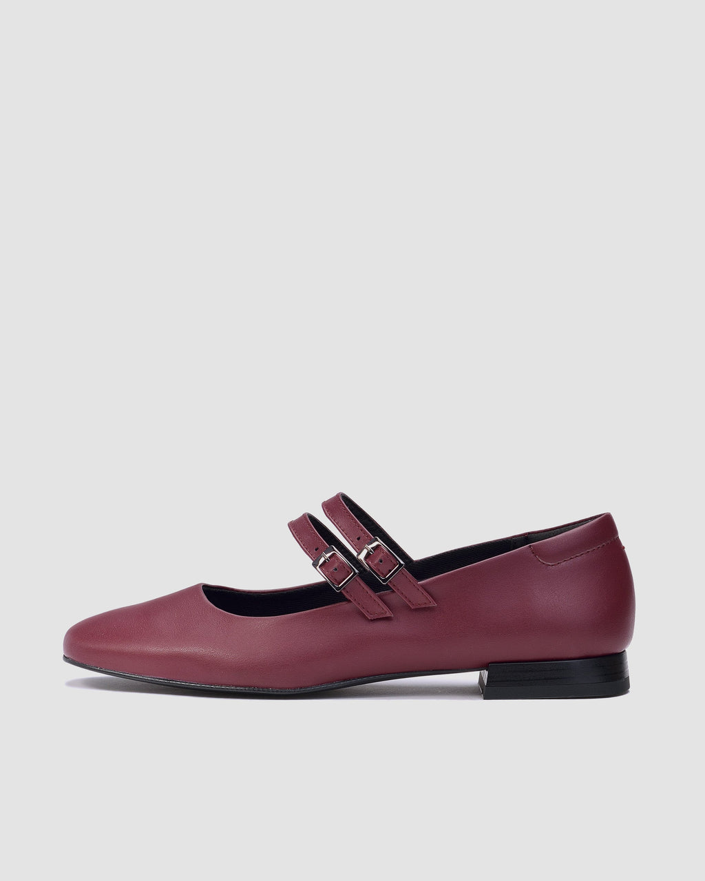 Cherry Mary Jane Pumps burgundowe baleriny