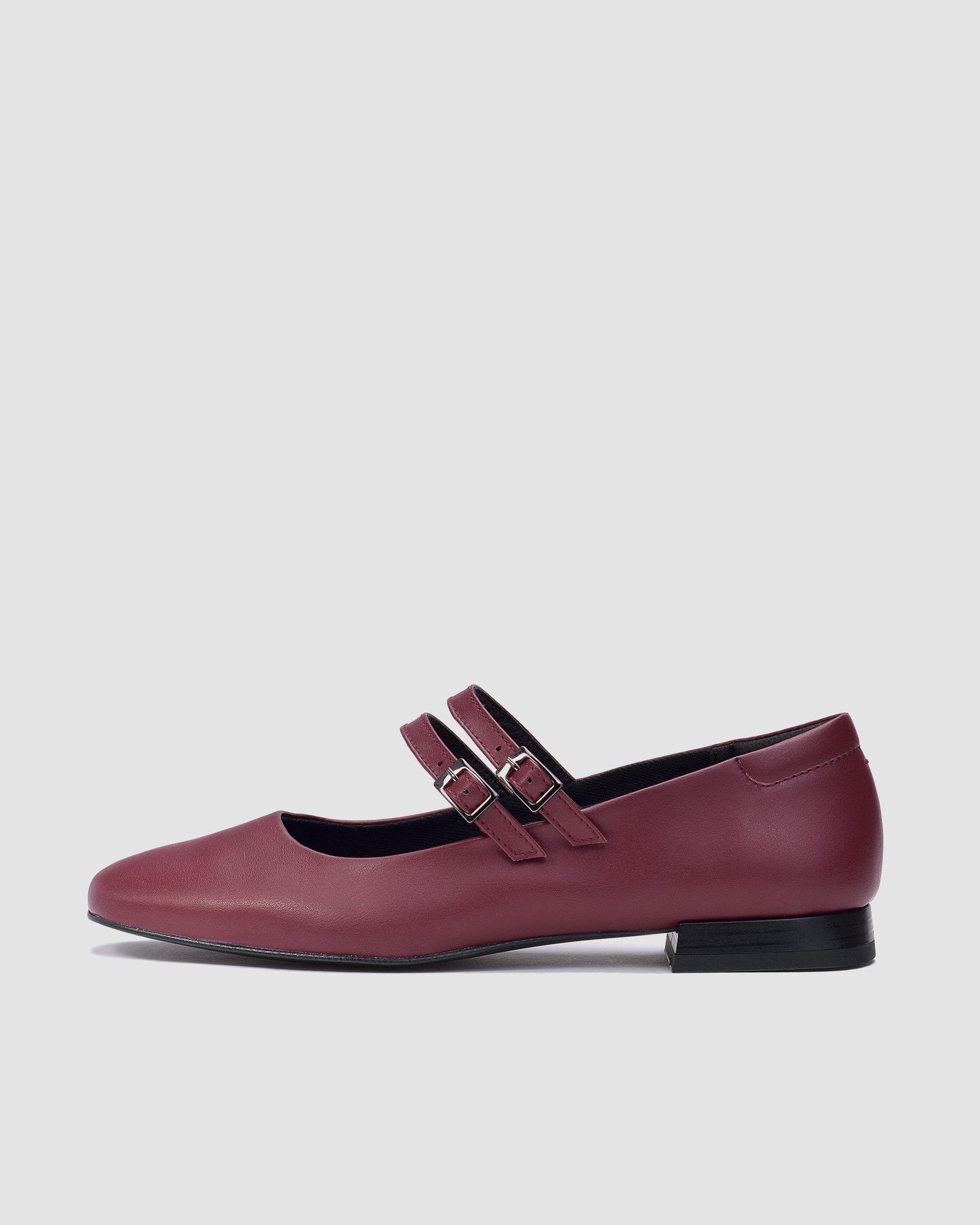 Cherry Mary Jane Pumps burgundowe baleriny