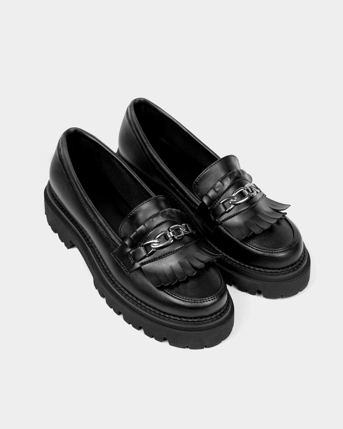 Chunky Loafers Black czarne mokasyny damskie
