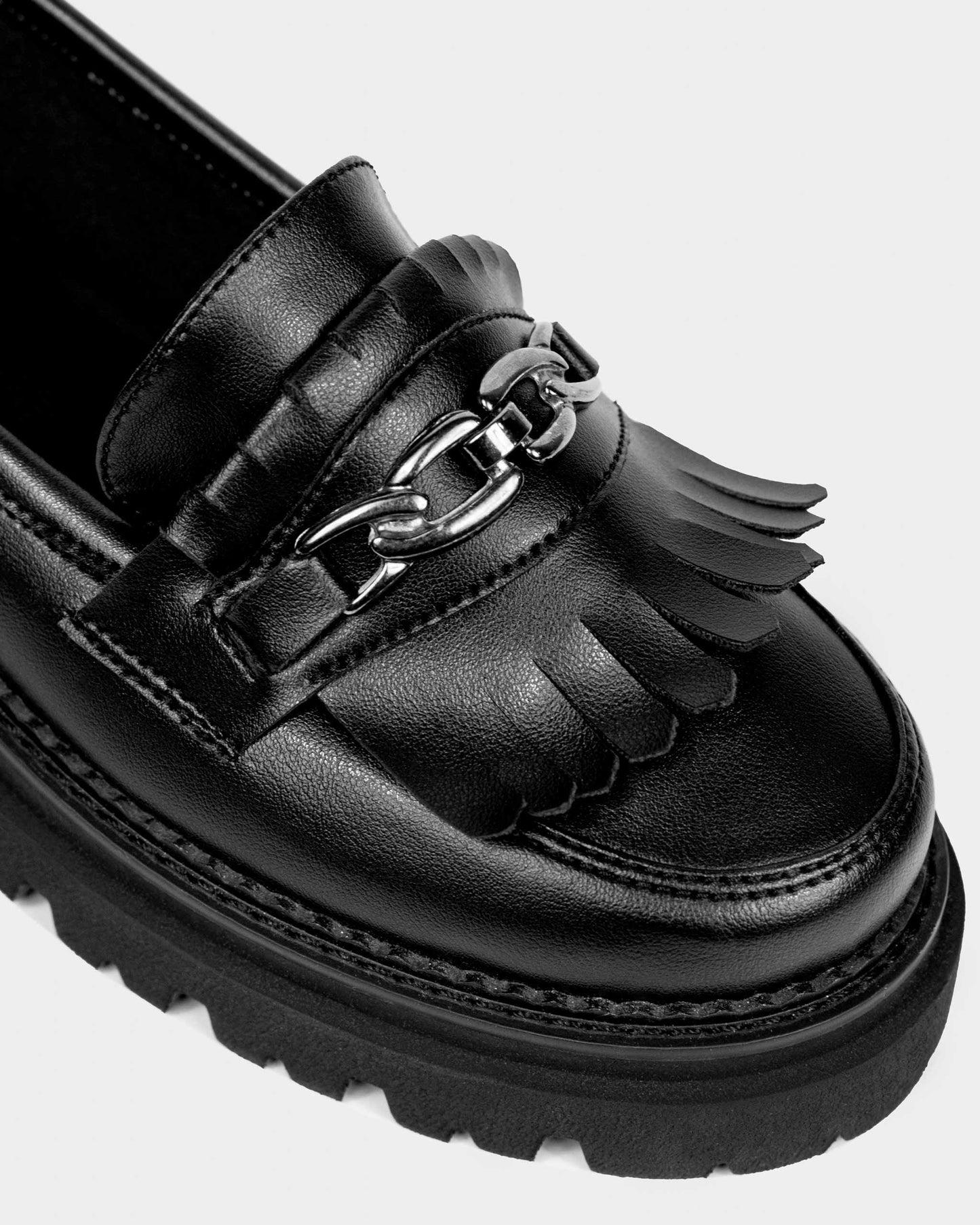 Chunky Loafers Black czarne mokasyny damskie