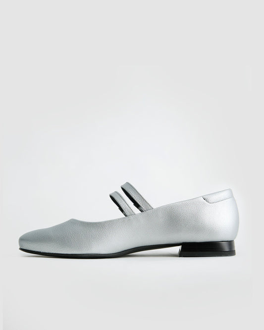 Sugar Mary Jane Pumps metaliczne baleriny