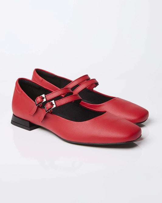 Strawberry Mary Jane Pumps czerwone baleriny