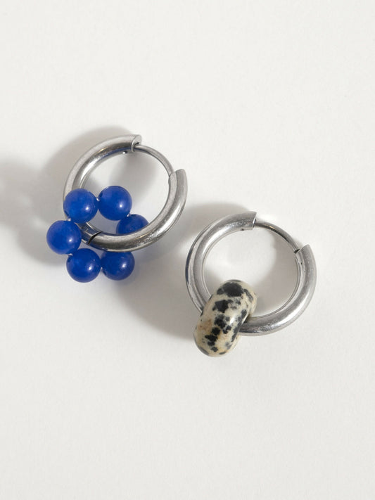 Srebrne kolczyki koła z zawieszkami