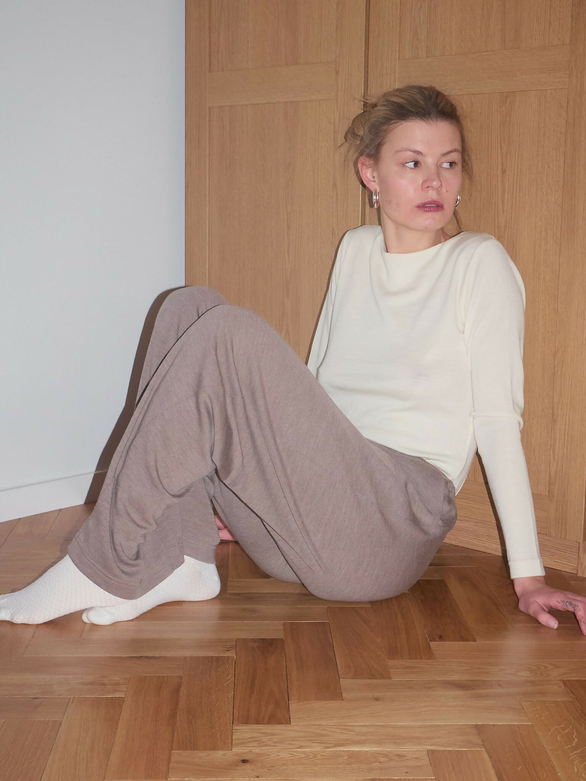 Spodnie LOTTE – Kakaowe - Merino