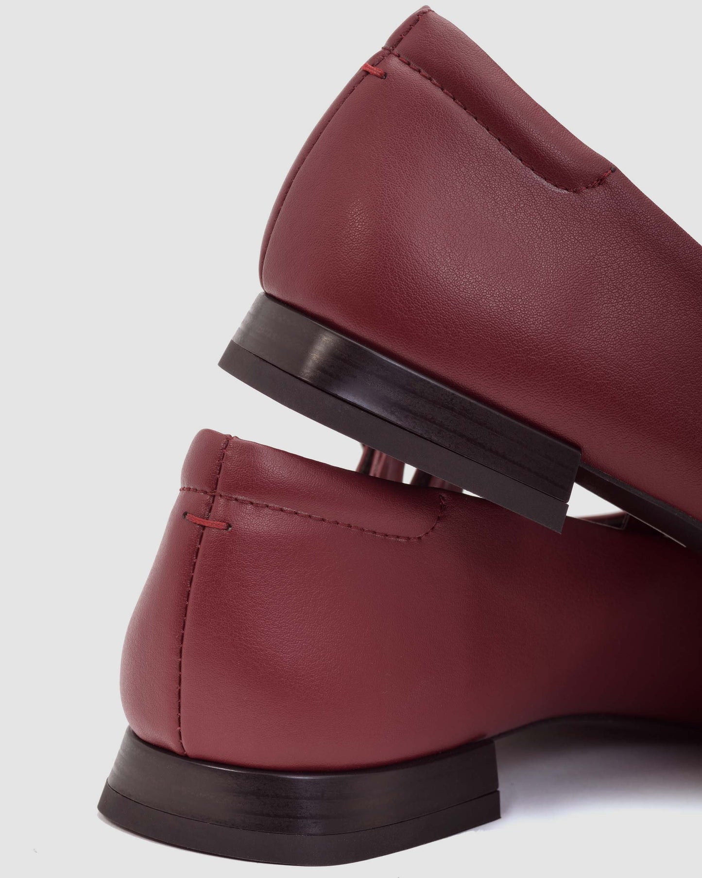 Cherry Mary Jane Pumps burgundowe baleriny