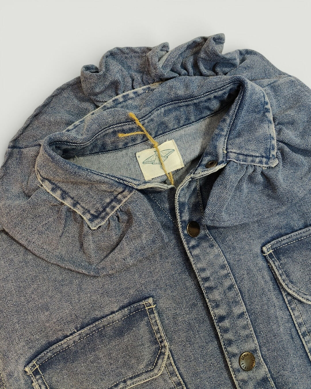 Jeansowa katanka z falbanką