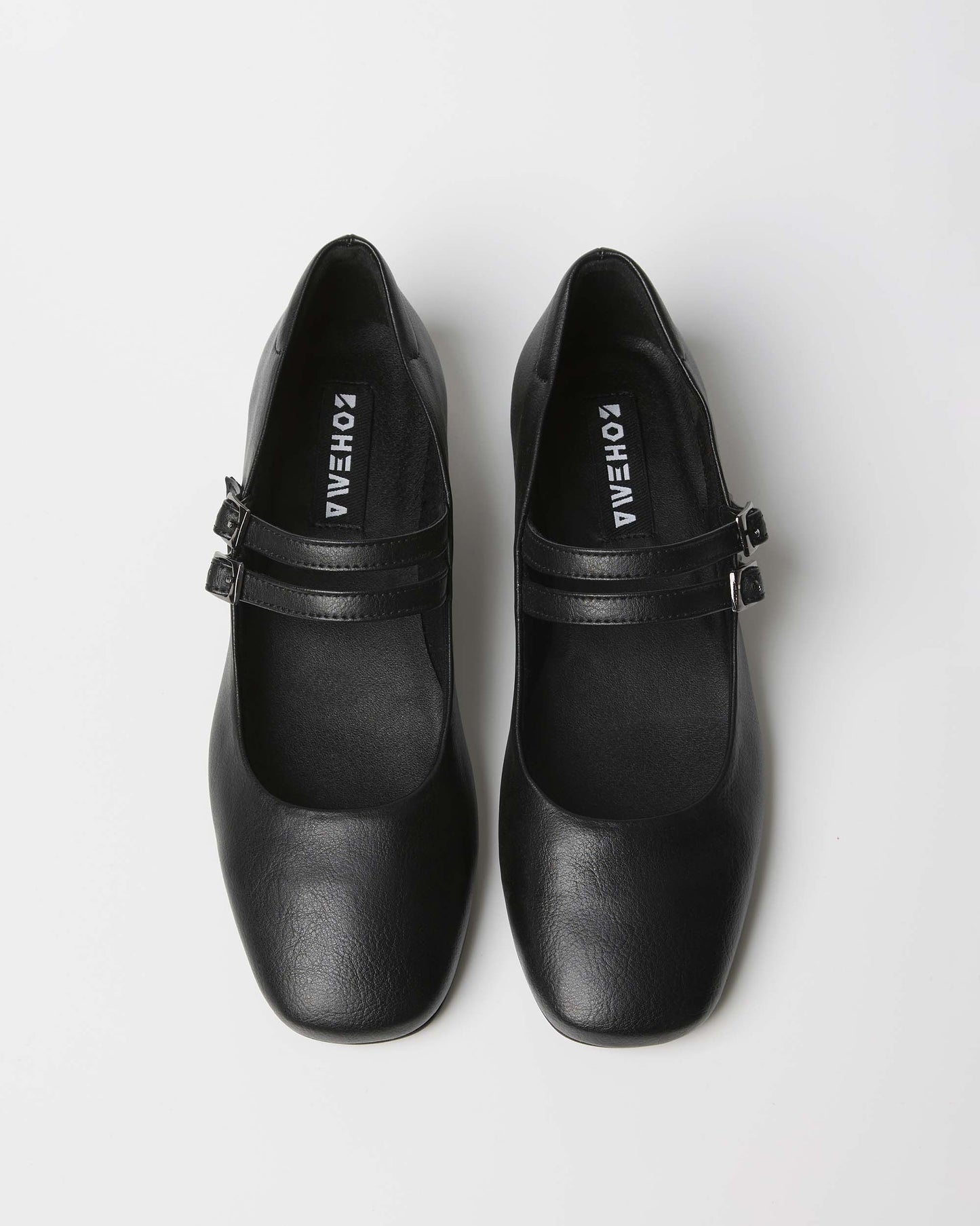 Blackberry Mary Jane Pumps czarne baleriny ze skóry z winogron