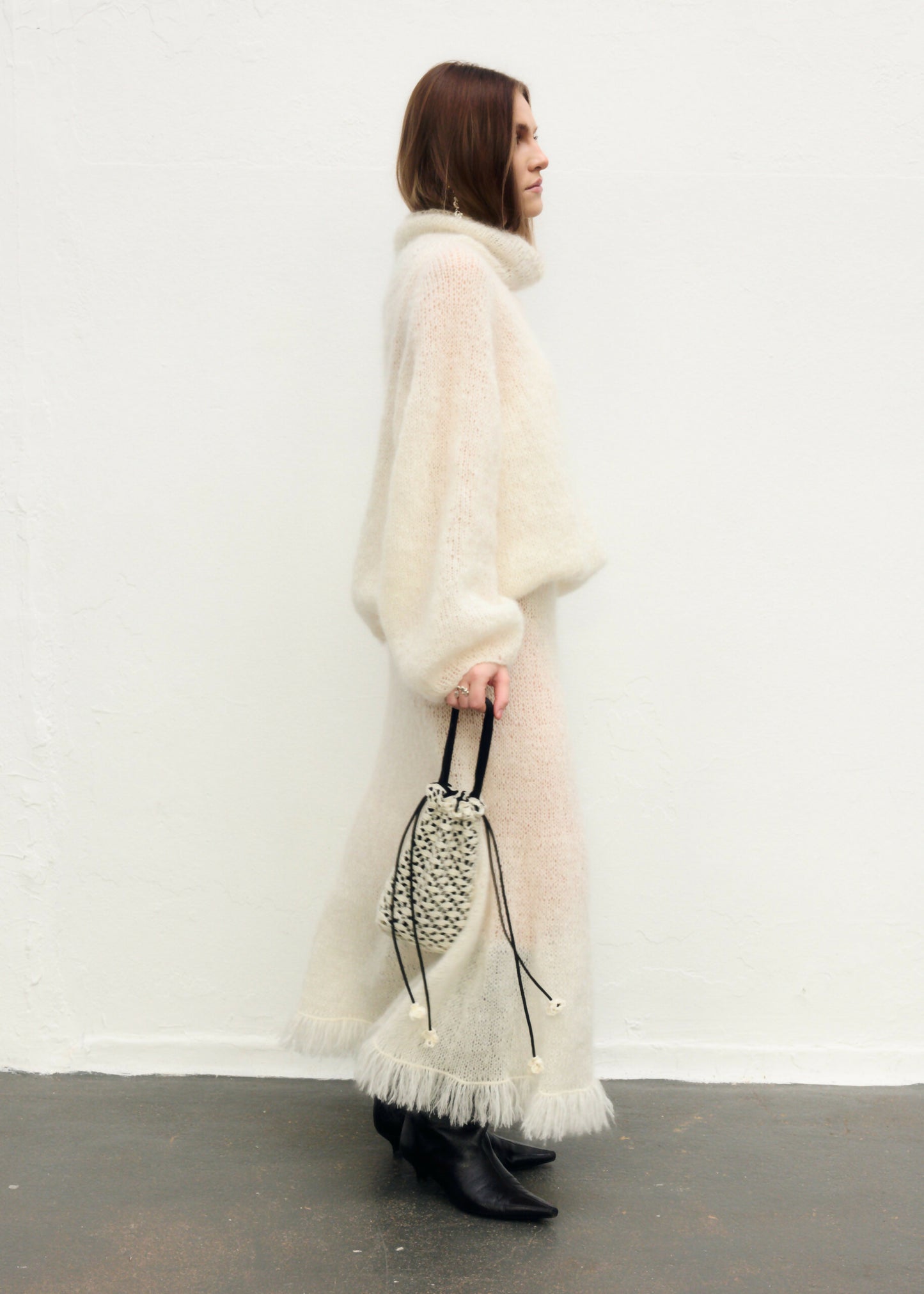 Torebka Natalie z ręcznie robioną koronką na szydełku