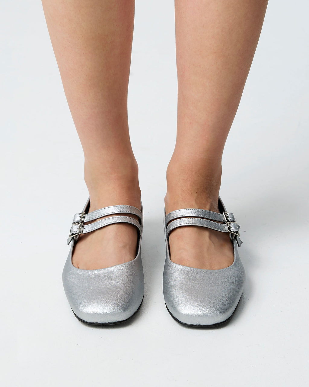 Sugar Mary Jane Pumps metaliczne baleriny