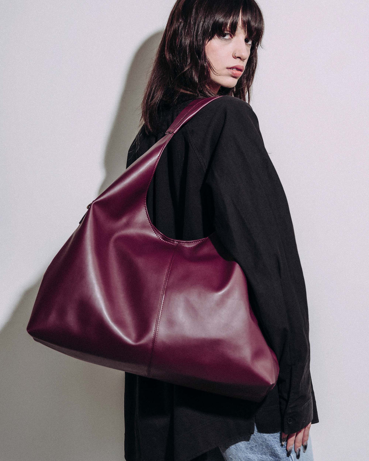 Slouchy Shopper Bag Burgund