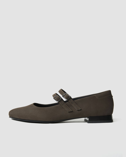 Chocolate Mary Jane Pumps brązowe baleriny