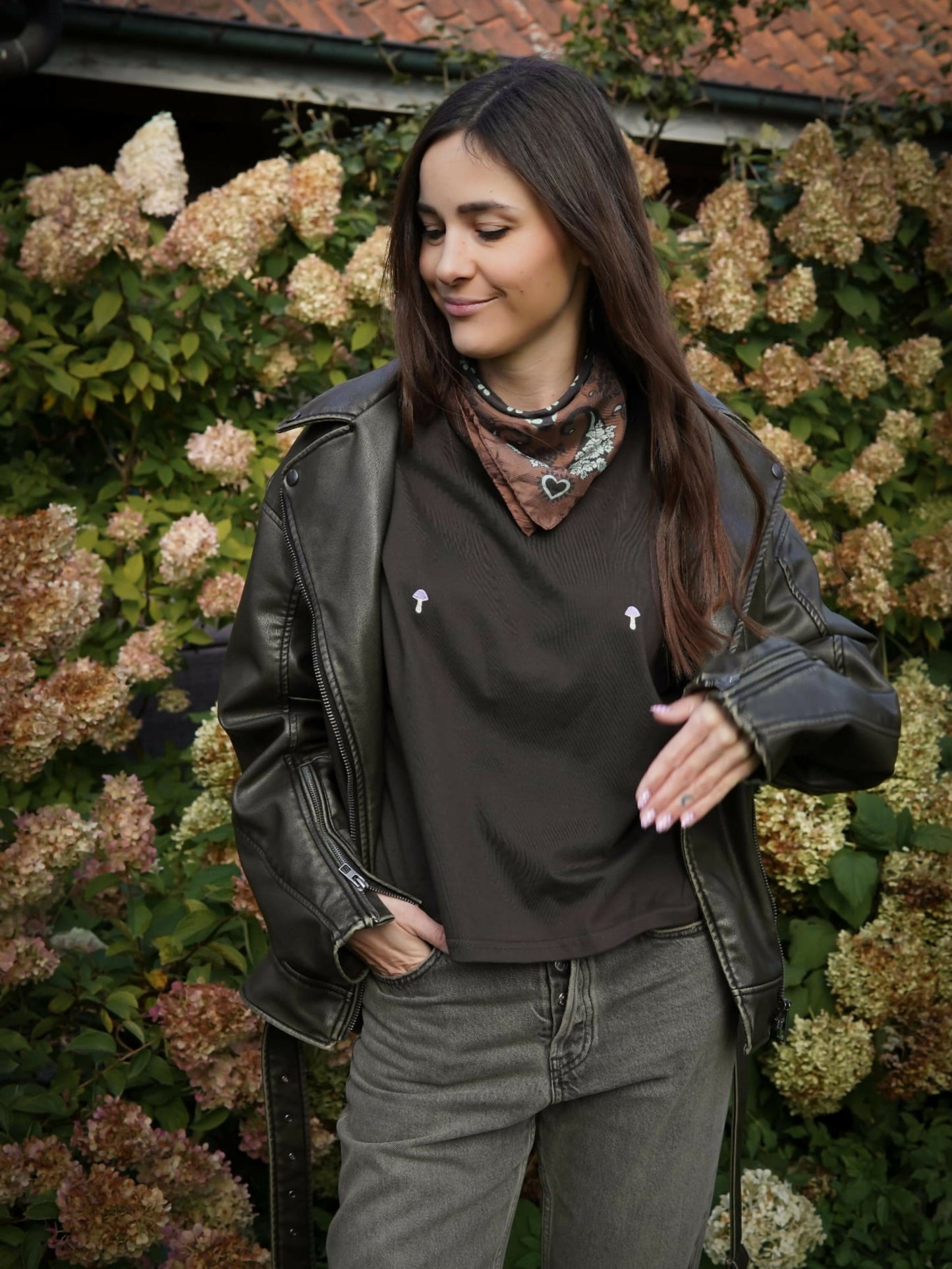 Long sleeve Magiczne grzybki fioletowe