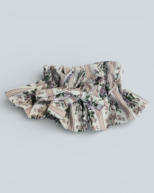 Ozdobny wiązany kołnierz w lawendowe kwiaty