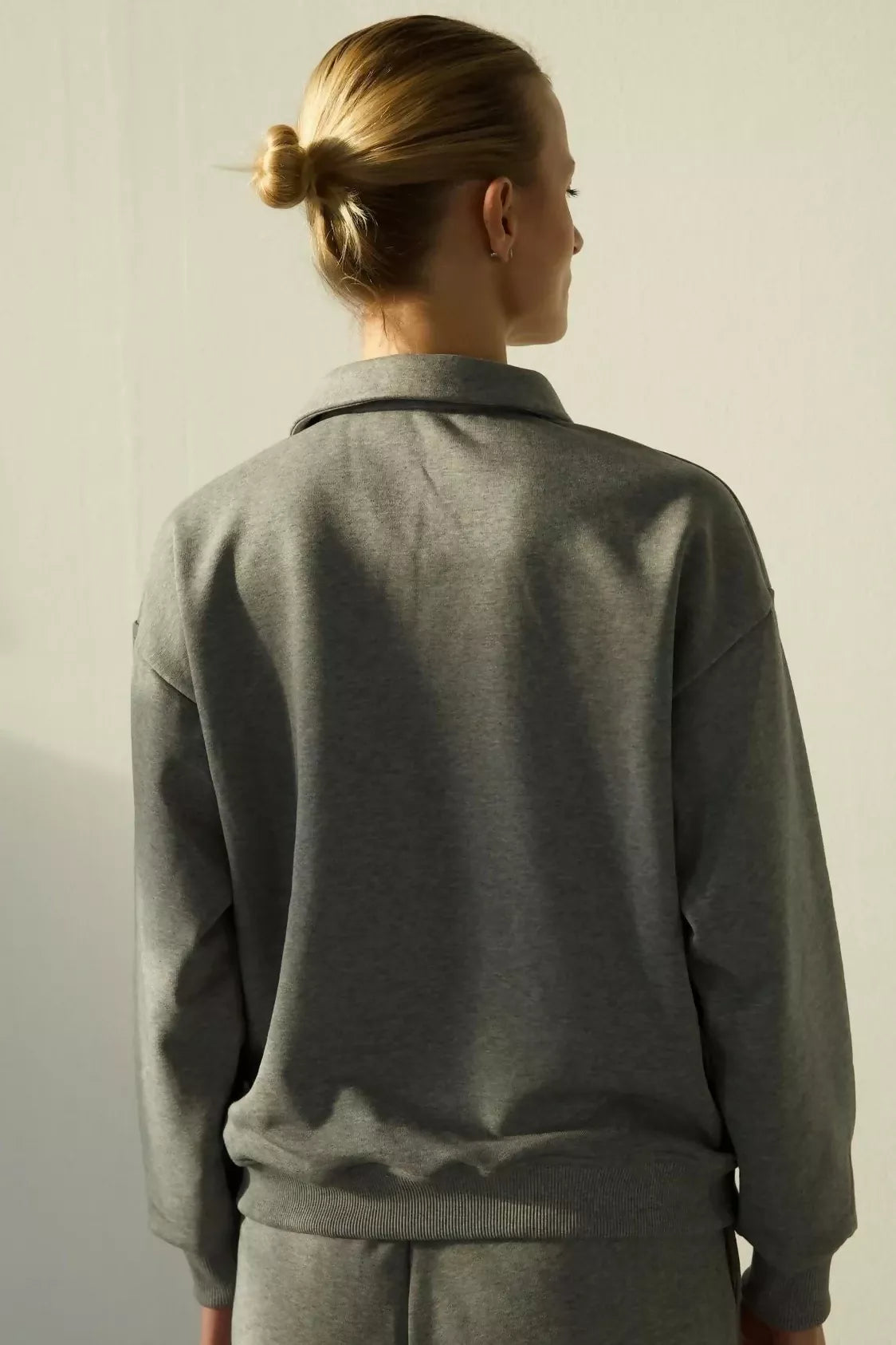 Szara Bluza Polo