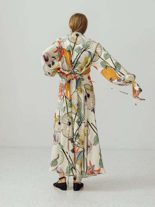 Sukienka maxi oversize w kwiaty
