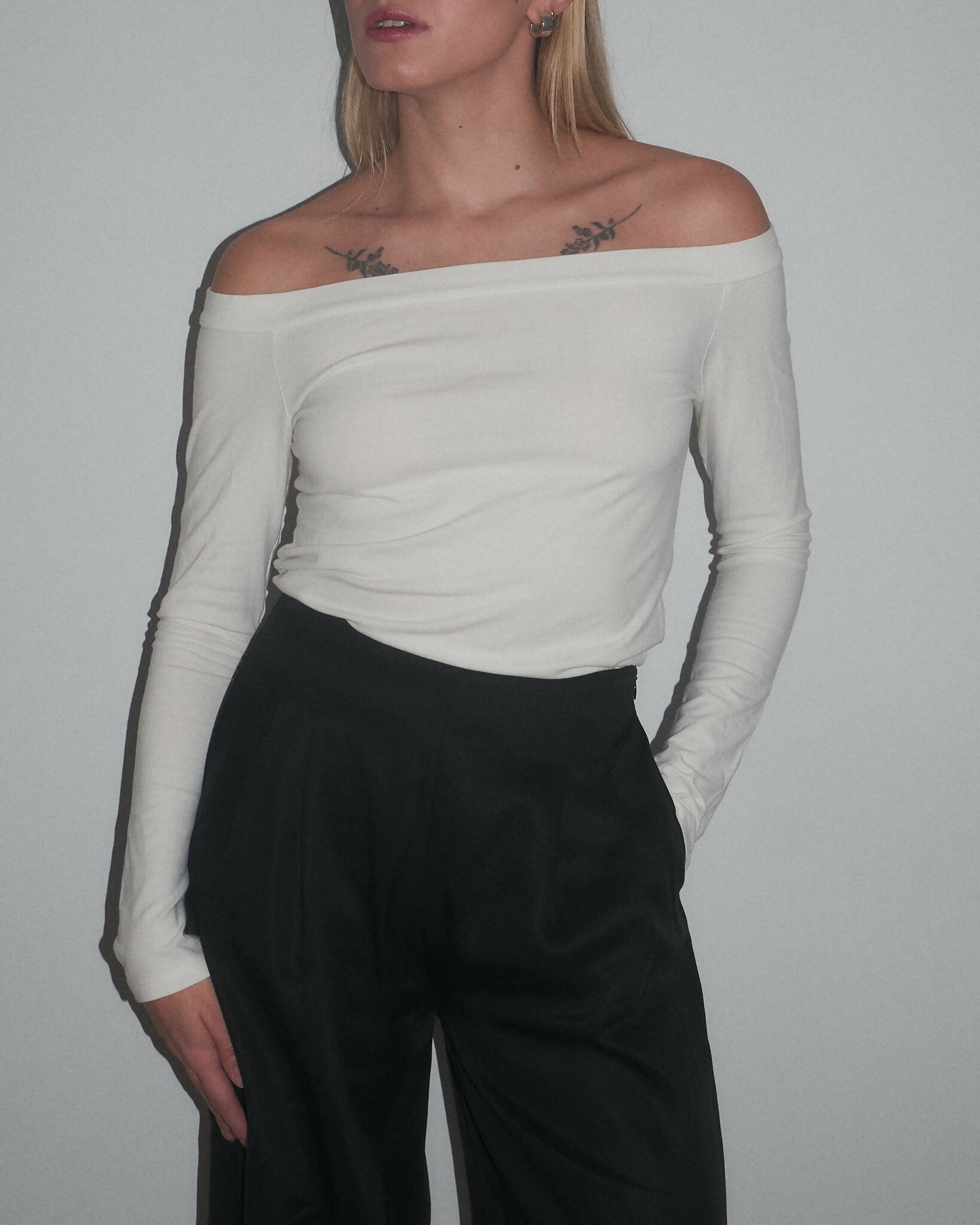Longsleeve Mori z bawełny organicznej - OFF WHITE