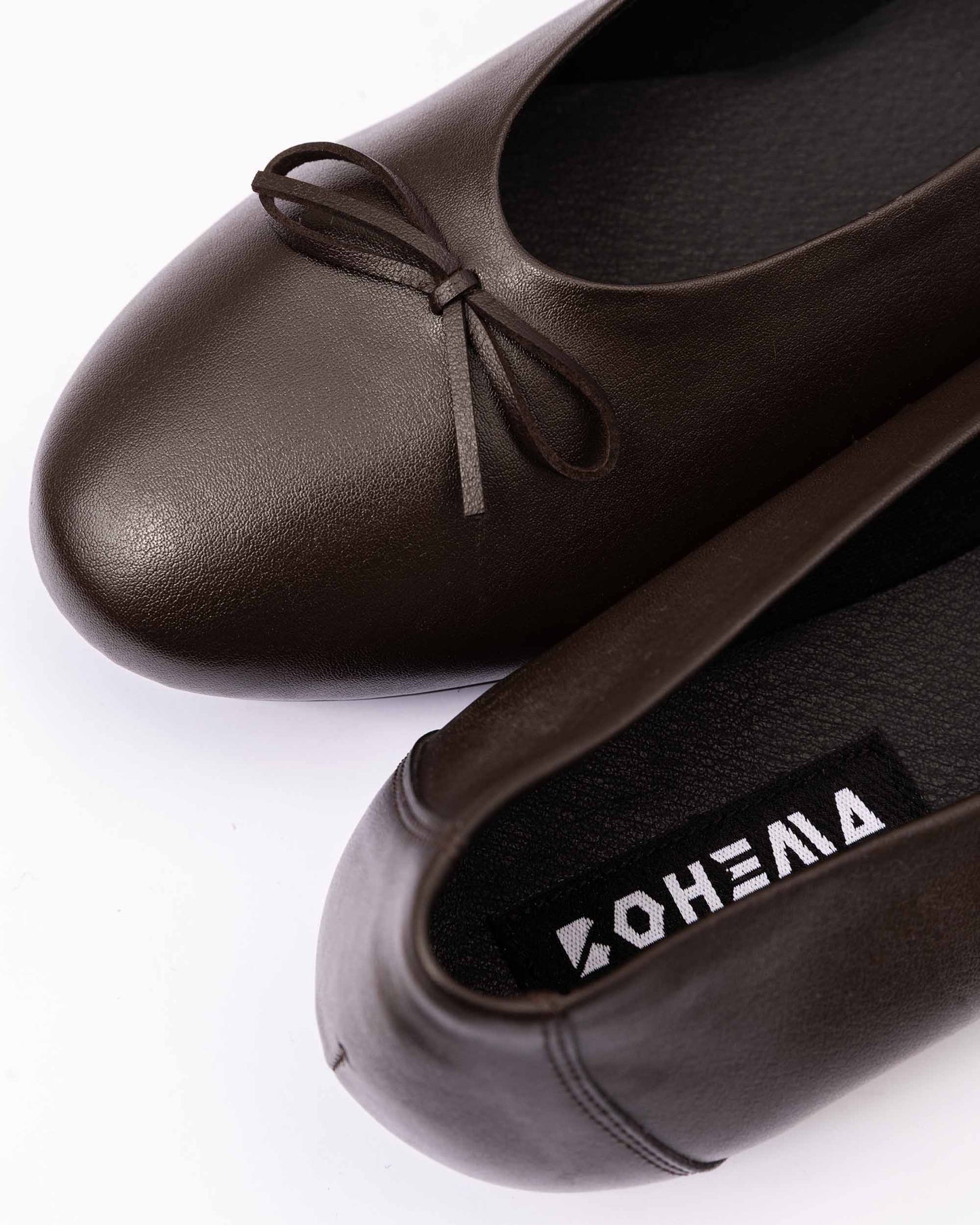 Mossy Pumps Chocolate brzowe baleriny z kokardką
