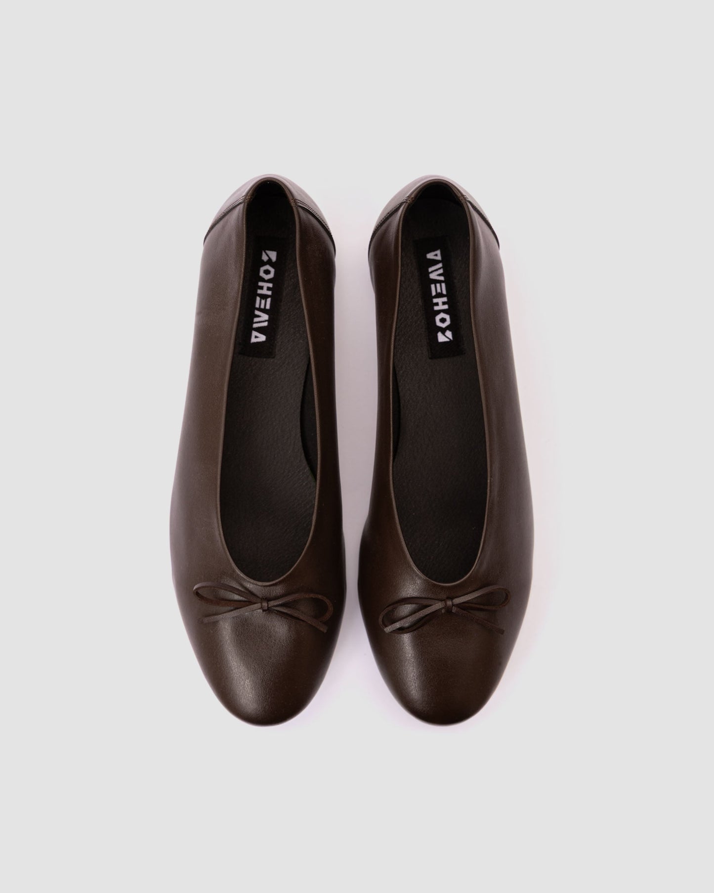 Mossy Pumps Chocolate brzowe baleriny z kokardką