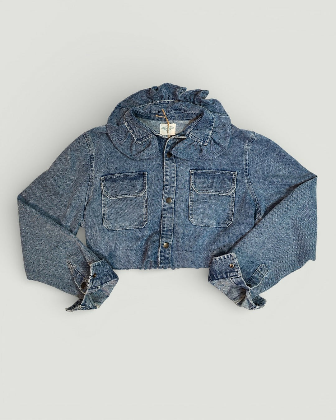 Jeansowa katanka z falbanką