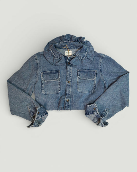 Jeansowa katanka z falbanką