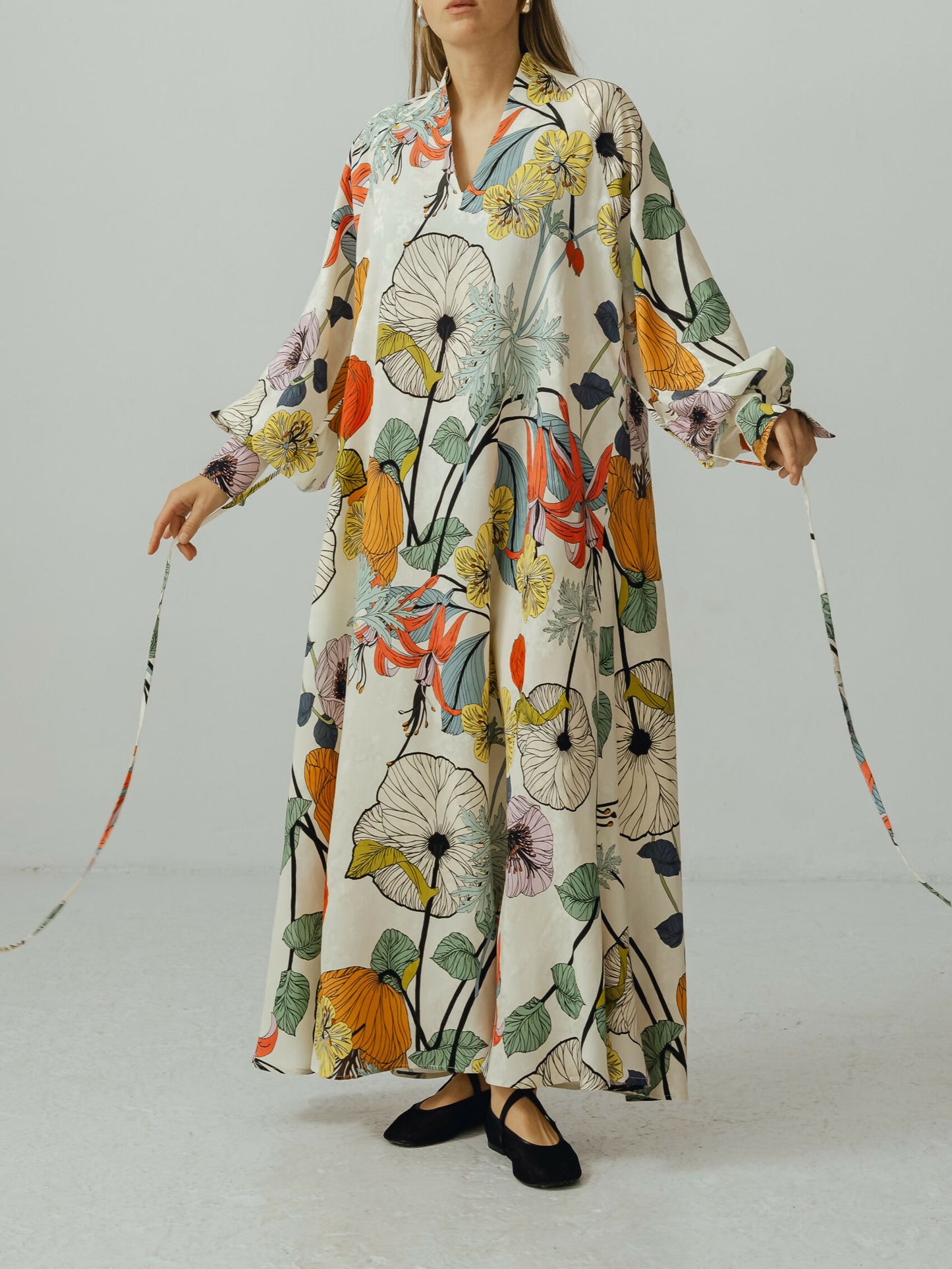 Sukienka maxi oversize w kwiaty