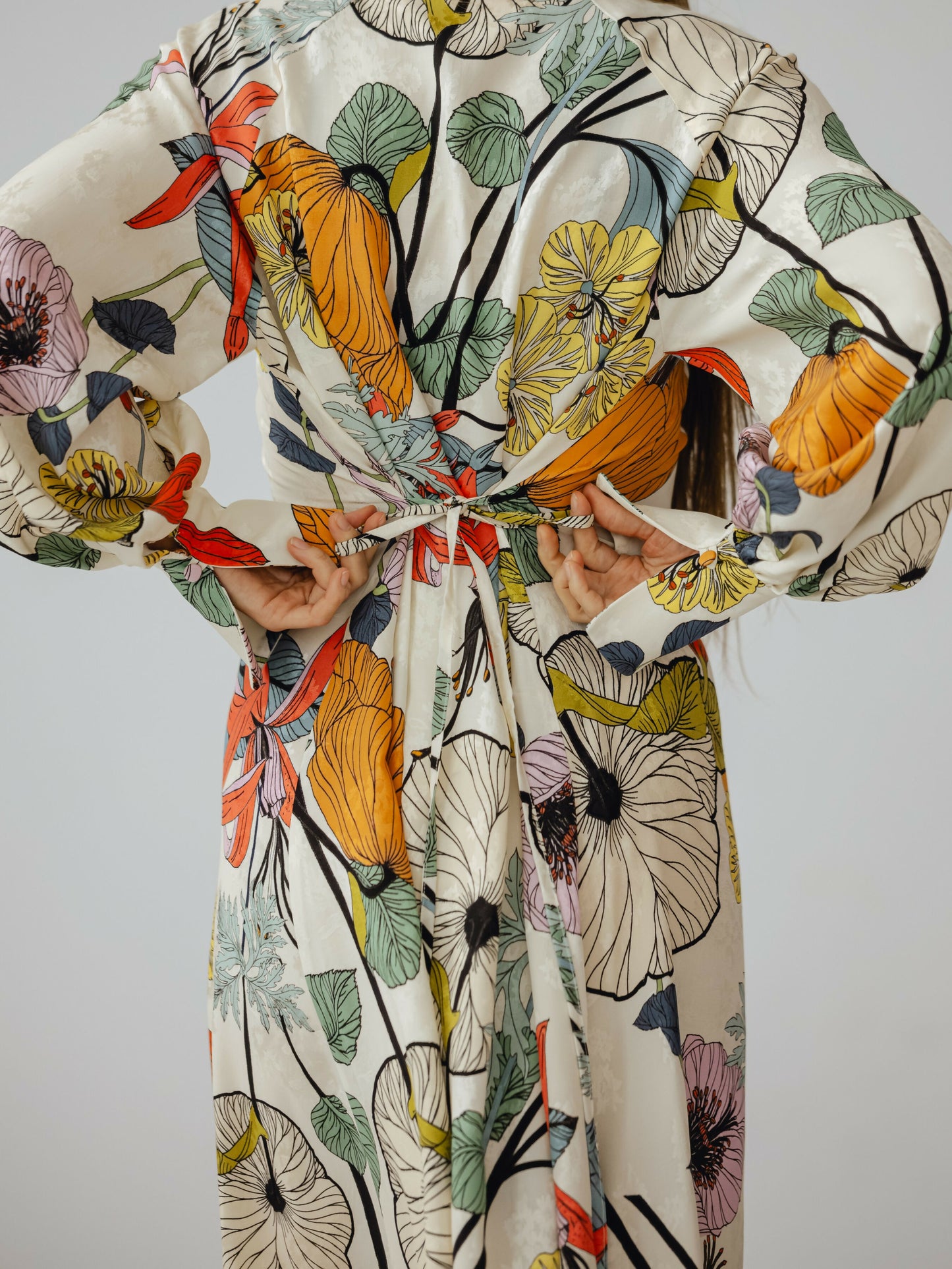 Sukienka maxi oversize w kwiaty