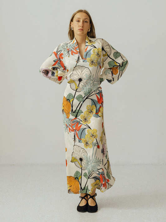 Sukienka maxi oversize w kwiaty