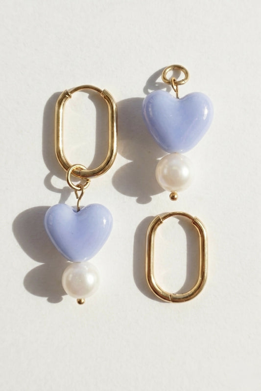 Kolczyki serce niebieskie