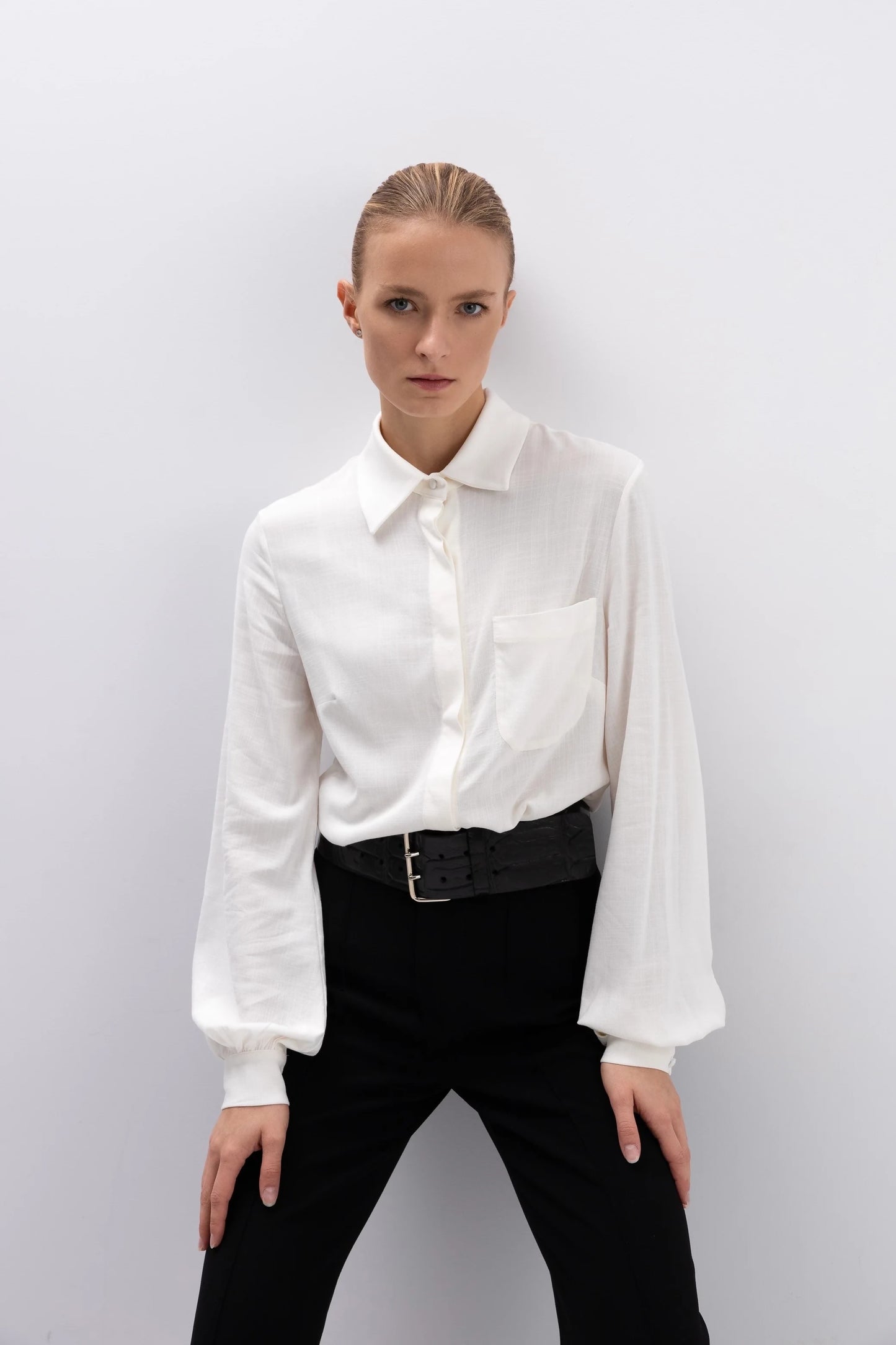 Koszula z bufiastymi rękawami