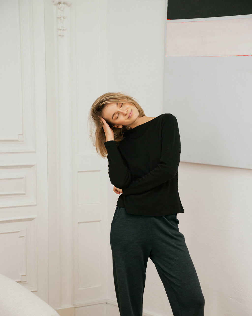 Spodnie LOTTE – Antracyt - Merino