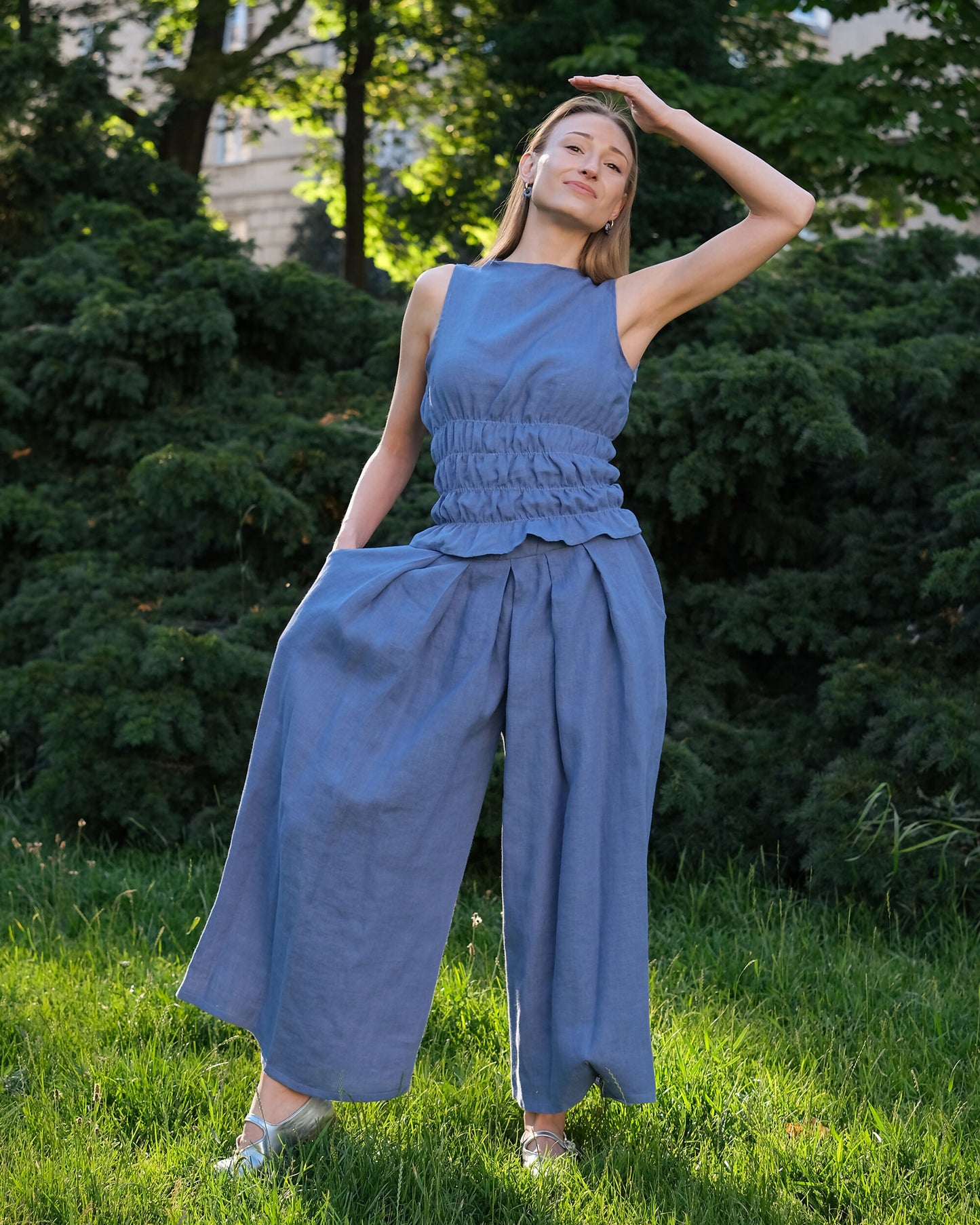 Spodnie HAKAMA - Len100