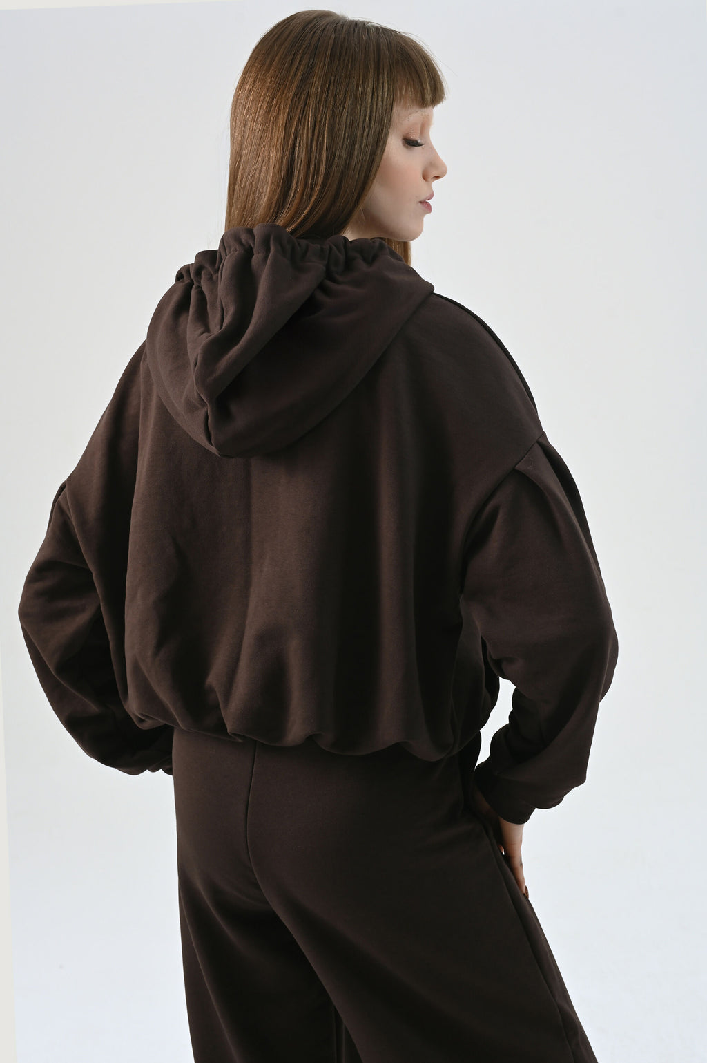 Krótka Bluza Oversize Espresso