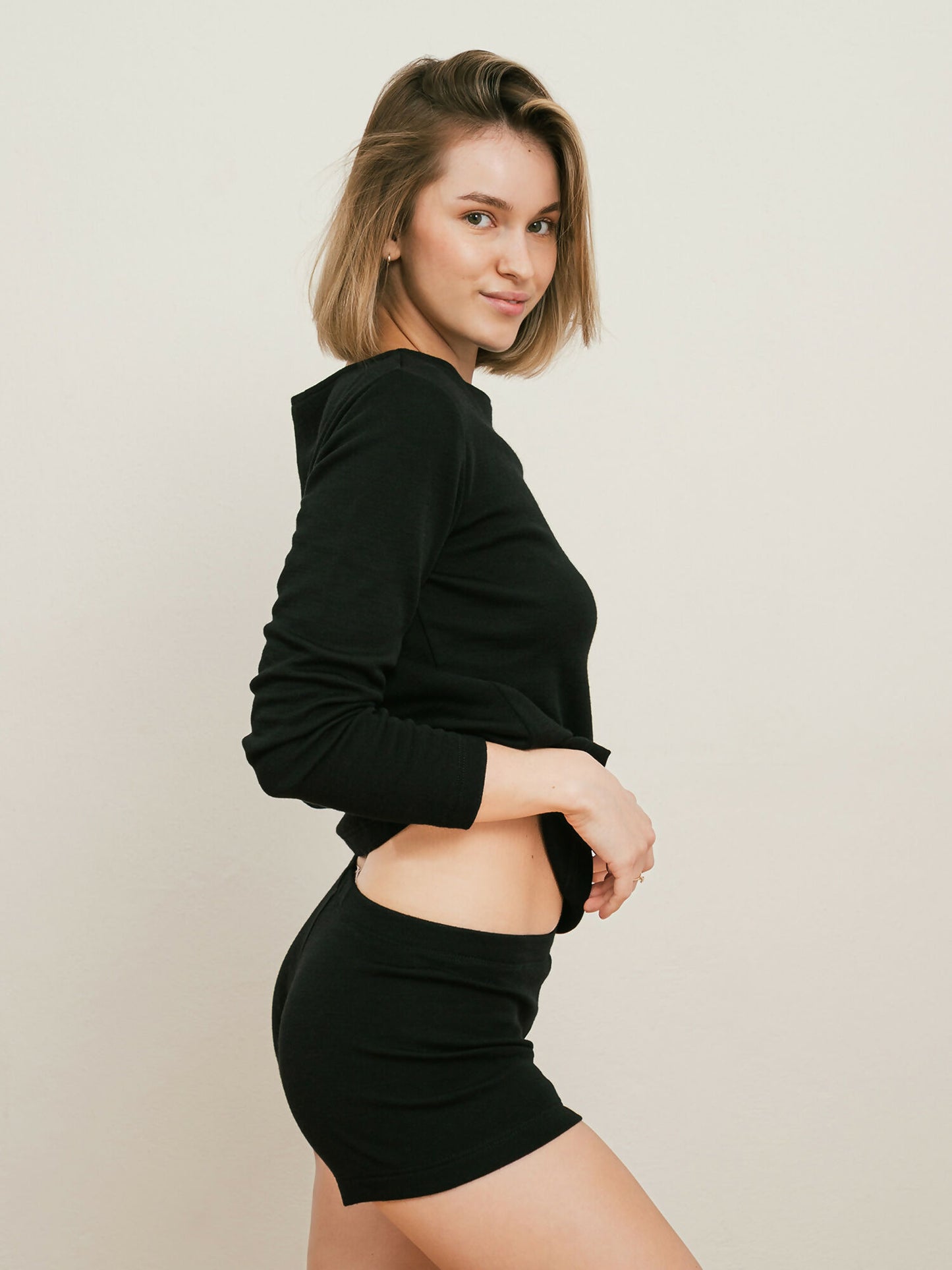 Bokserki LOLA – czarne – Merino