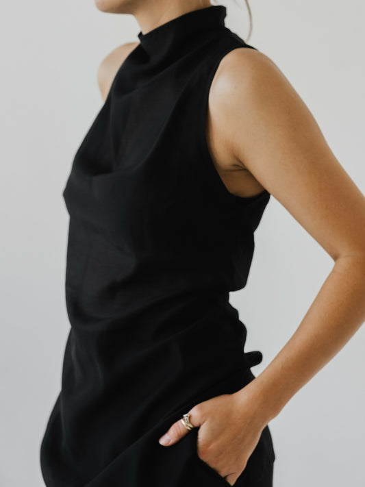 Transparentny czarny top